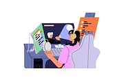 Gamers playing computer games set, an Illustration by PaperTrident (Thumbnail 3 of 11)