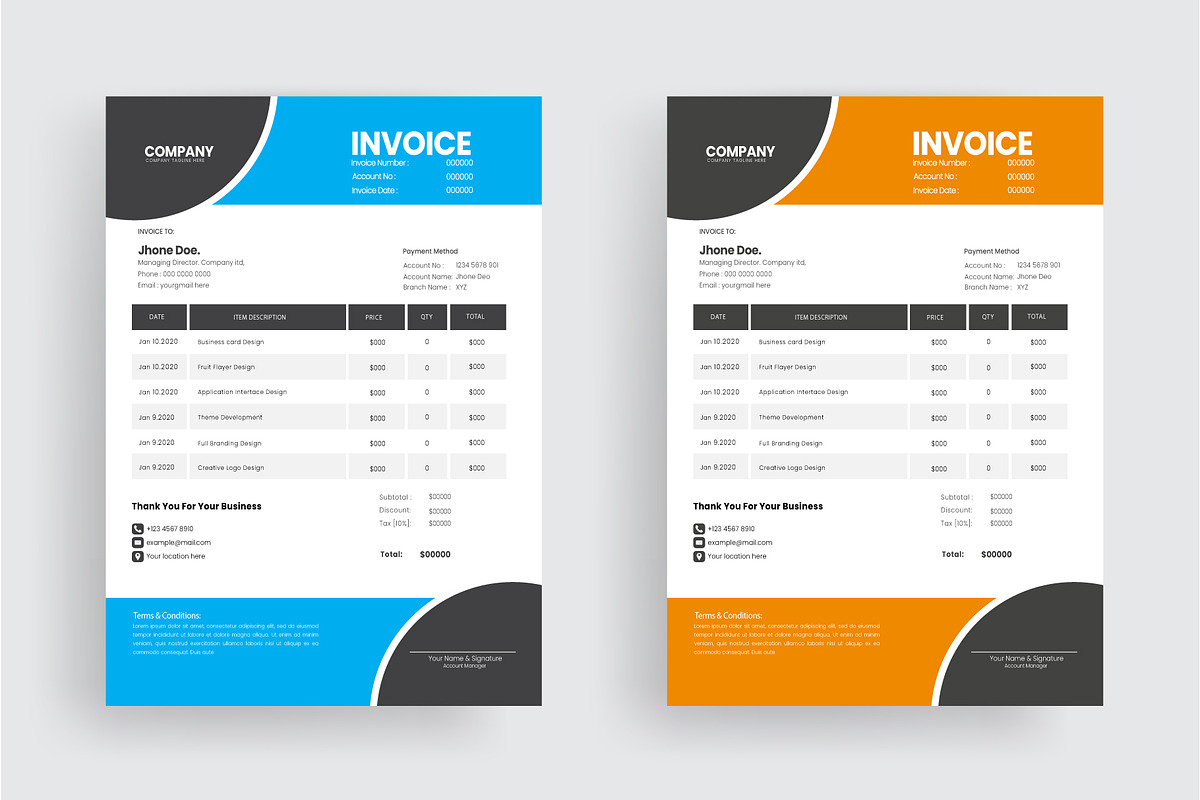 Professional Invoice Bundle, a Graphic by Jkgraphicclick (Photo 12 of 14)