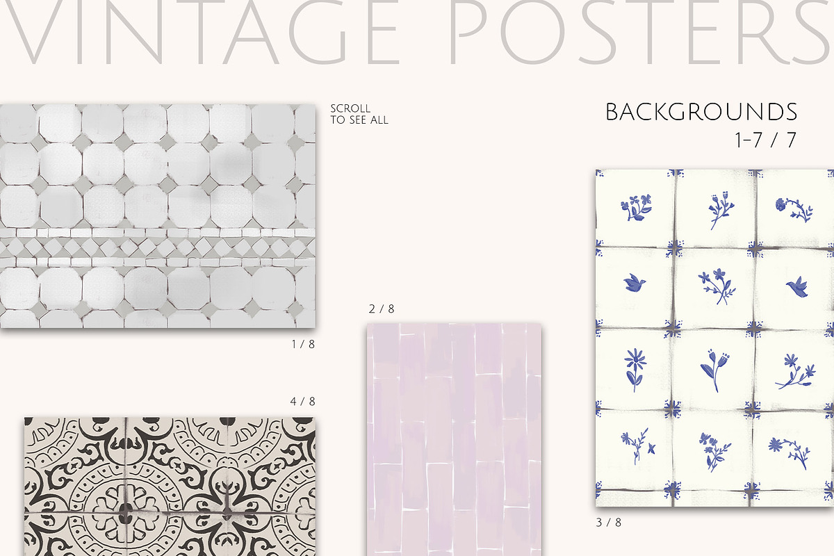 VINTAGE POSTERS creator kit, a Decorative Illustration by Yuliia Lashevska (Photo 7 of 12)