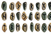 viking alphabet runes on stones, an Illustration by Sharpner (Thumbnail 1 of 3)