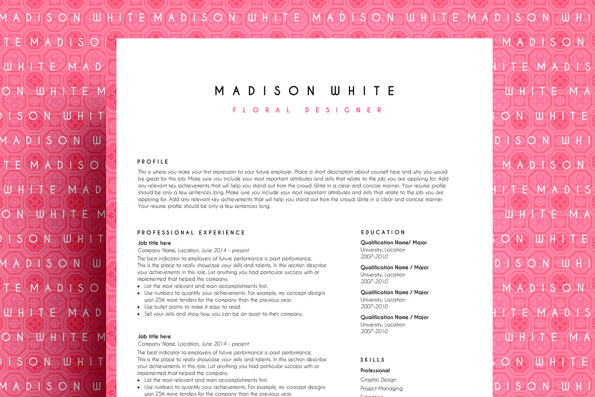 resume template ms word, a Resume Template by PinkJellyfish (Photo 1 of 6)