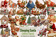 Sleeping Christmas Santa Claus Clipa, an Illustration by SVGArt (Thumbnail 1 of 8)