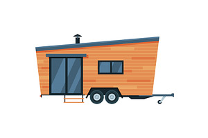 Modern Mobile Home for Summer Trip, a Transportation Illustration by TopVectors