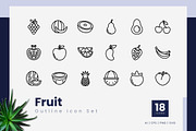 Fruit Outline Icons, an Outline Icon by Zeer Graphic (Thumbnail 1 of 2)