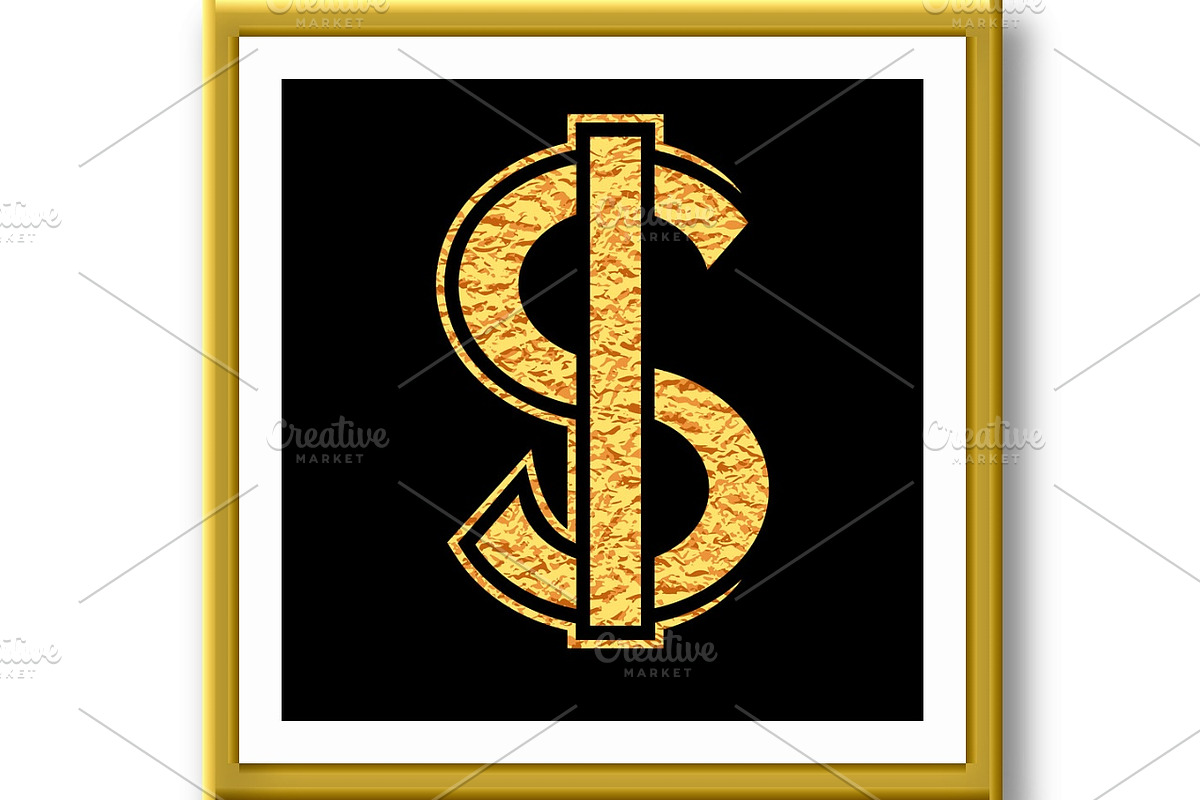 Gold Dollar. Money symbol. Vector, an Object Graphic by RODINA (Photo 3 of 3)