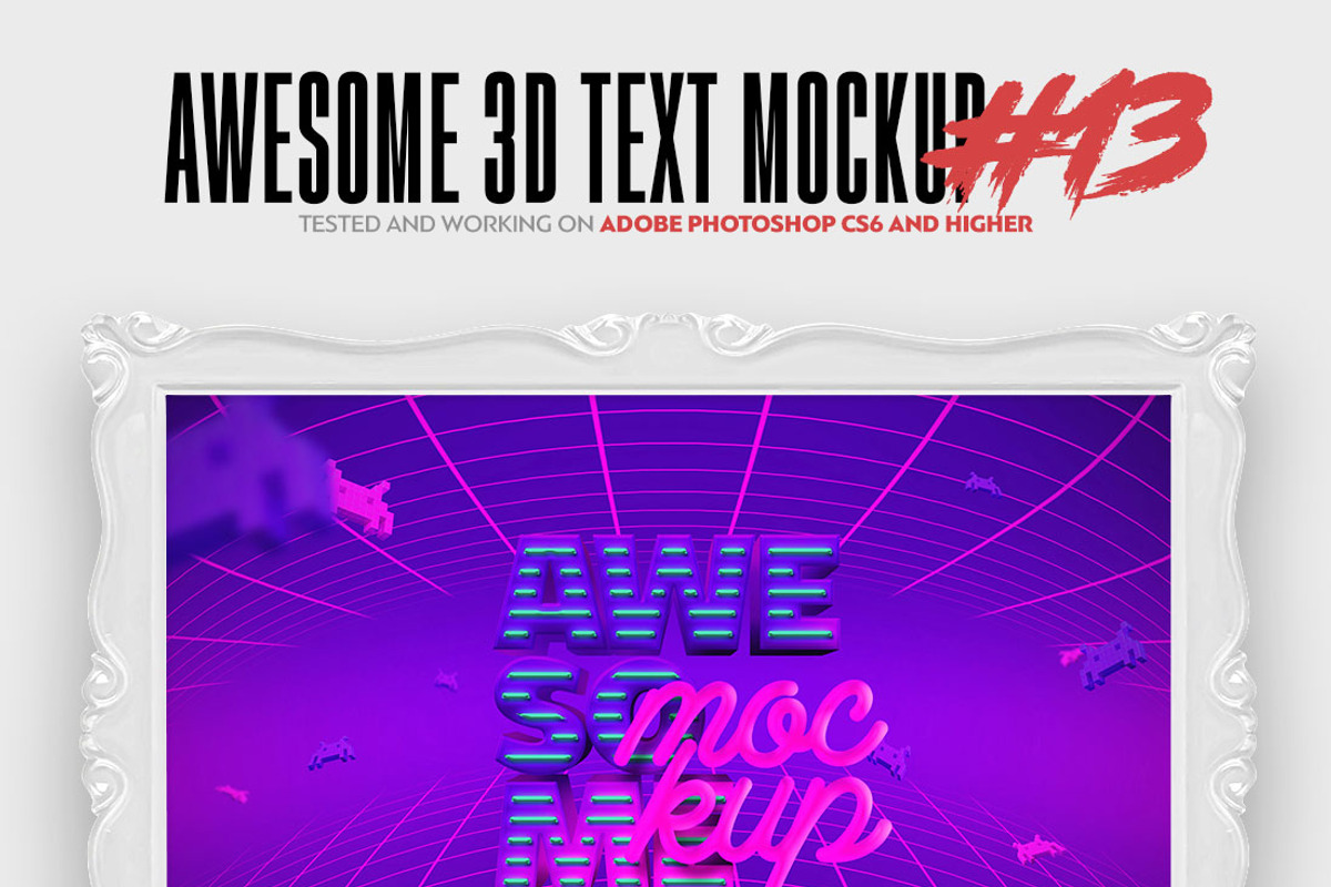 Awesome 3D Text Mockup Bundle, a Mockup by Amorjesu.com (Photo 14 of 21)