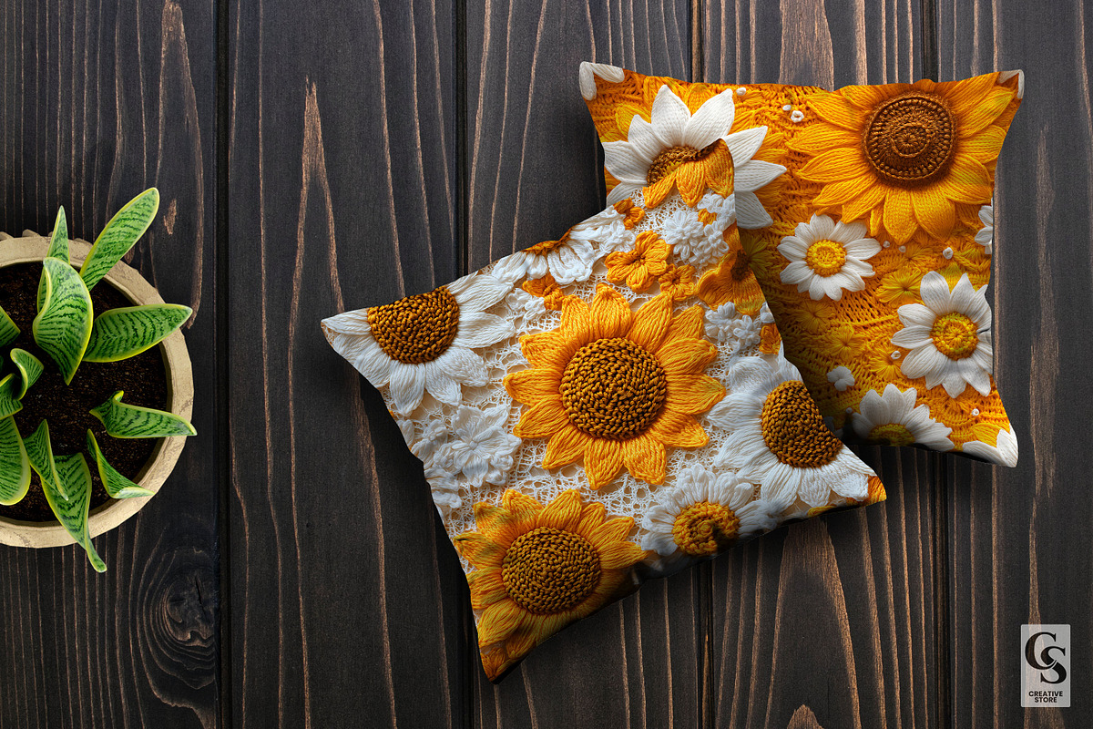 3D Crochet Sunflowers Lace Patterns, a Pattern Graphic by Creative Store (Photo 2 of 5)