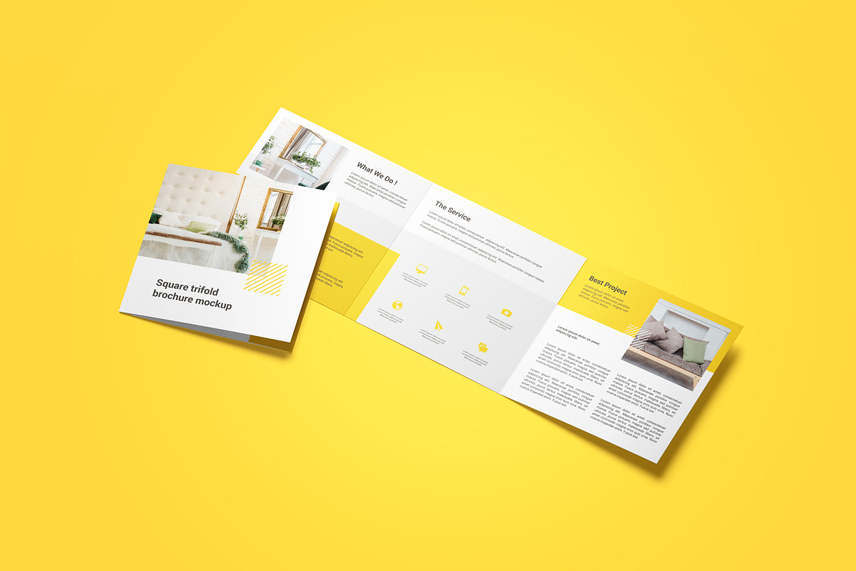 Square Trifold Brochure Mockup, a Product Mockup by Mockup Supper (Photo 7 of 17)