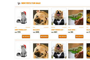 Amazon Pets Shop HTML Template