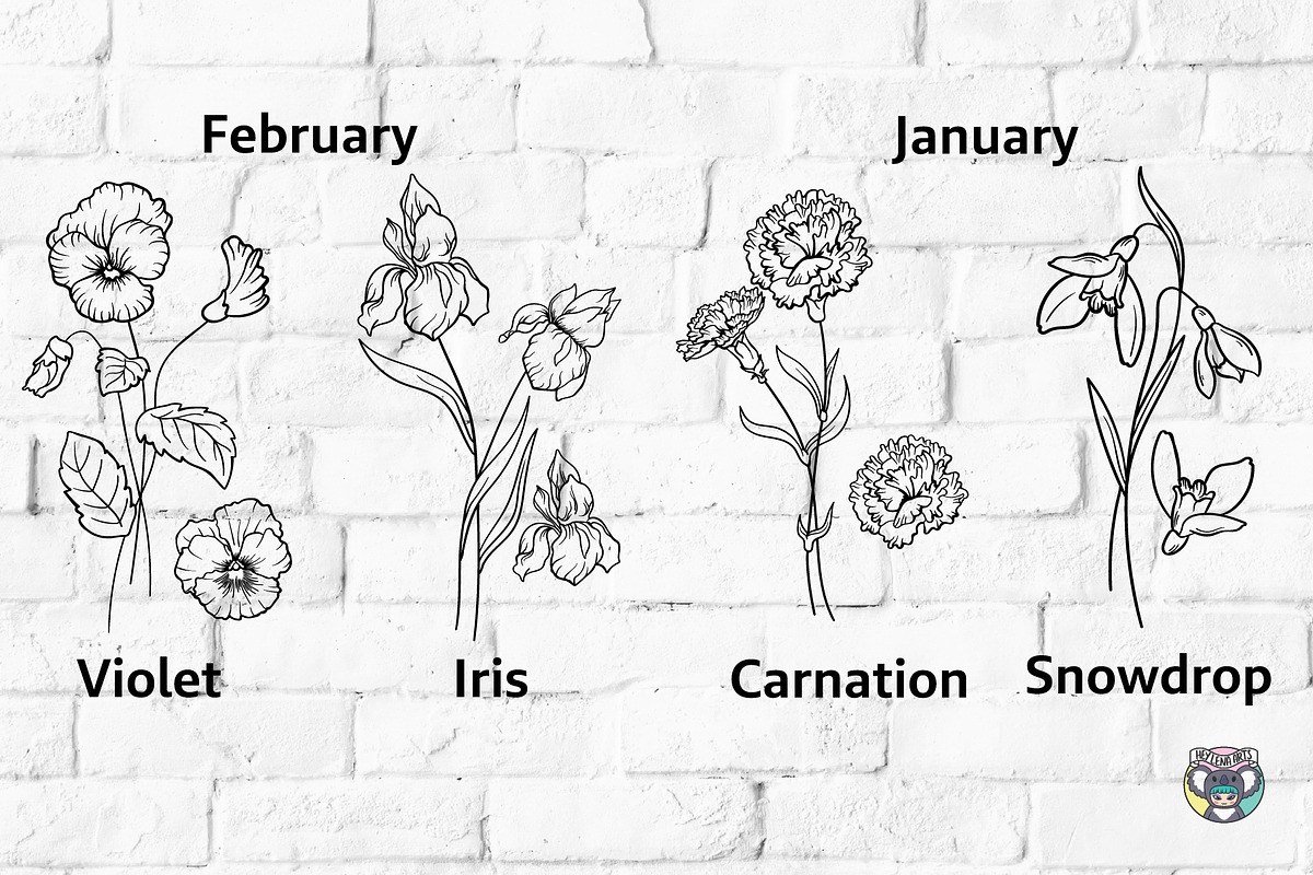 Birth Month Flowers Svg Bundle, an Object Graphic by HeyLenaArts (Photo 2 of 9)