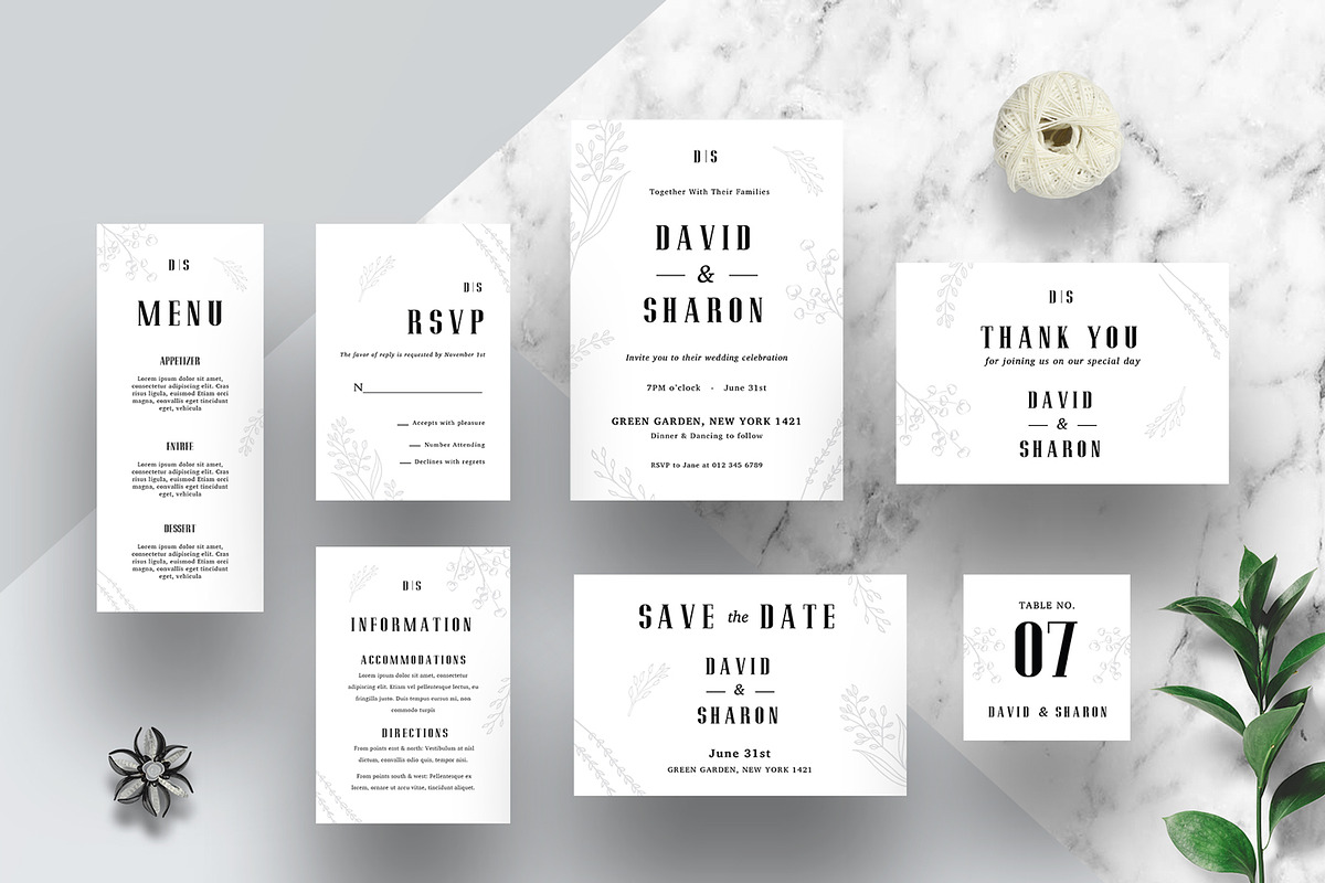 Minimal Wedding Invitation Suite, an Invitation Template by Creativestoree (Photo 2 of 5)