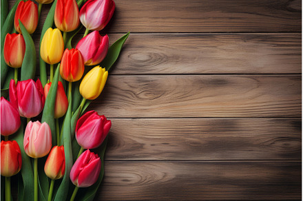 Delicate Tulips flowers wooden, a Nature Photo by Ylivdesign