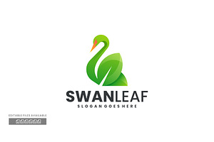 Swan Leaf Gradient Colorful Logo, a Branding & Logo Template by ivan_artnivora