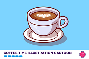 Coffee Time Illustration Cartoon