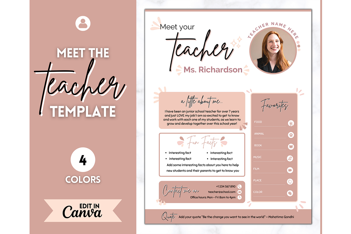 Meet the Teacher Template - Canva, a Templates & Theme by Templatables (Photo 1 of 9)