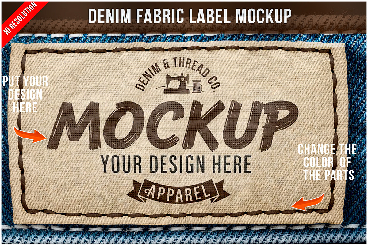 Denim Fabric Label PSD, a Product Mockup by Bruno's Shop (Photo 1 of 3)