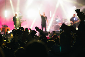 Stage light with a singer artist