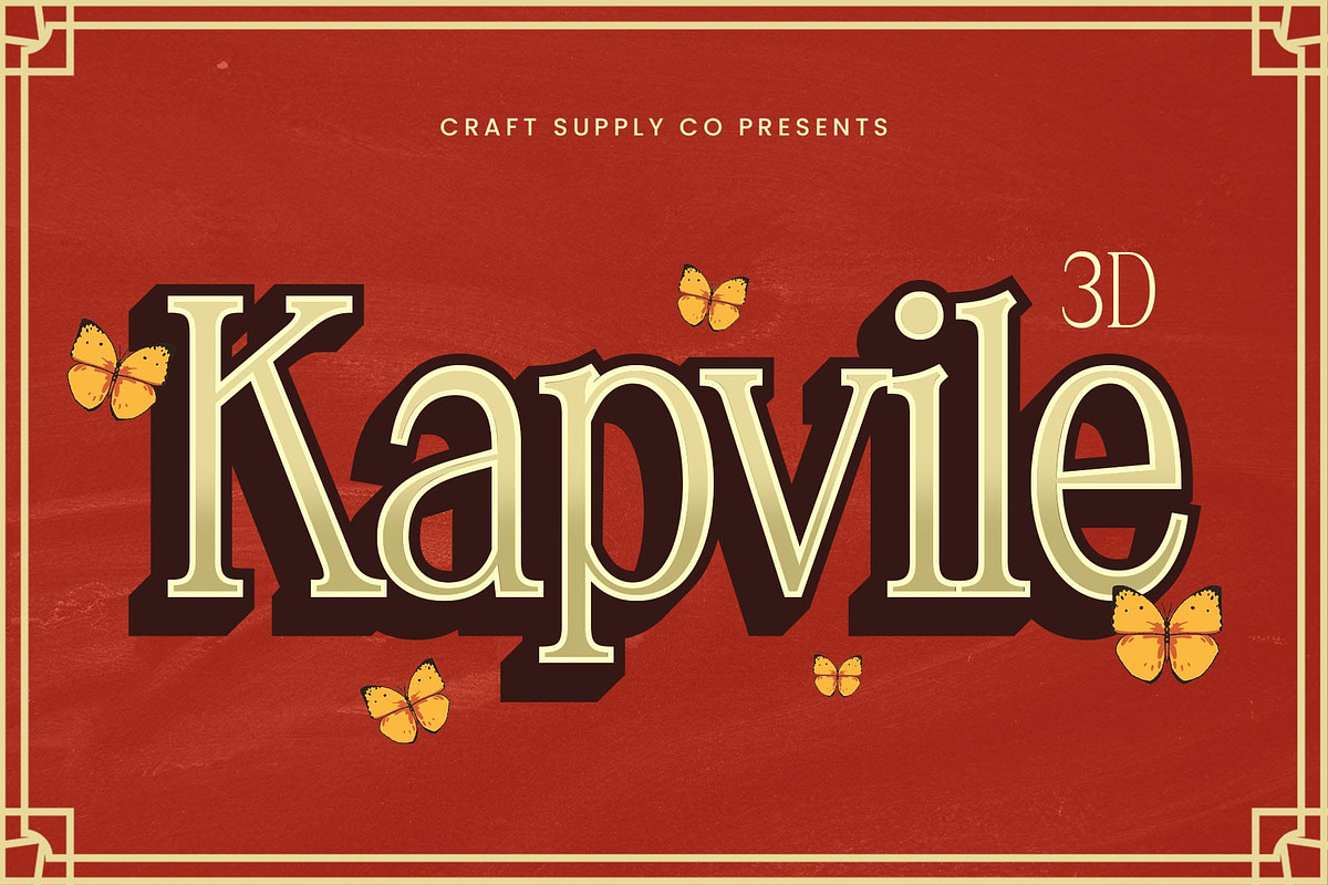 Kapvile 3D, a Serif Font by Craft Supply Co. (Photo 1 of 8)