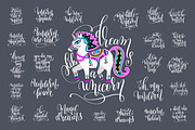 25 UNICORN QUOTES + 9 POSTERS, a Decorative Illustration by karakotsya (Thumbnail 1 of 14)
