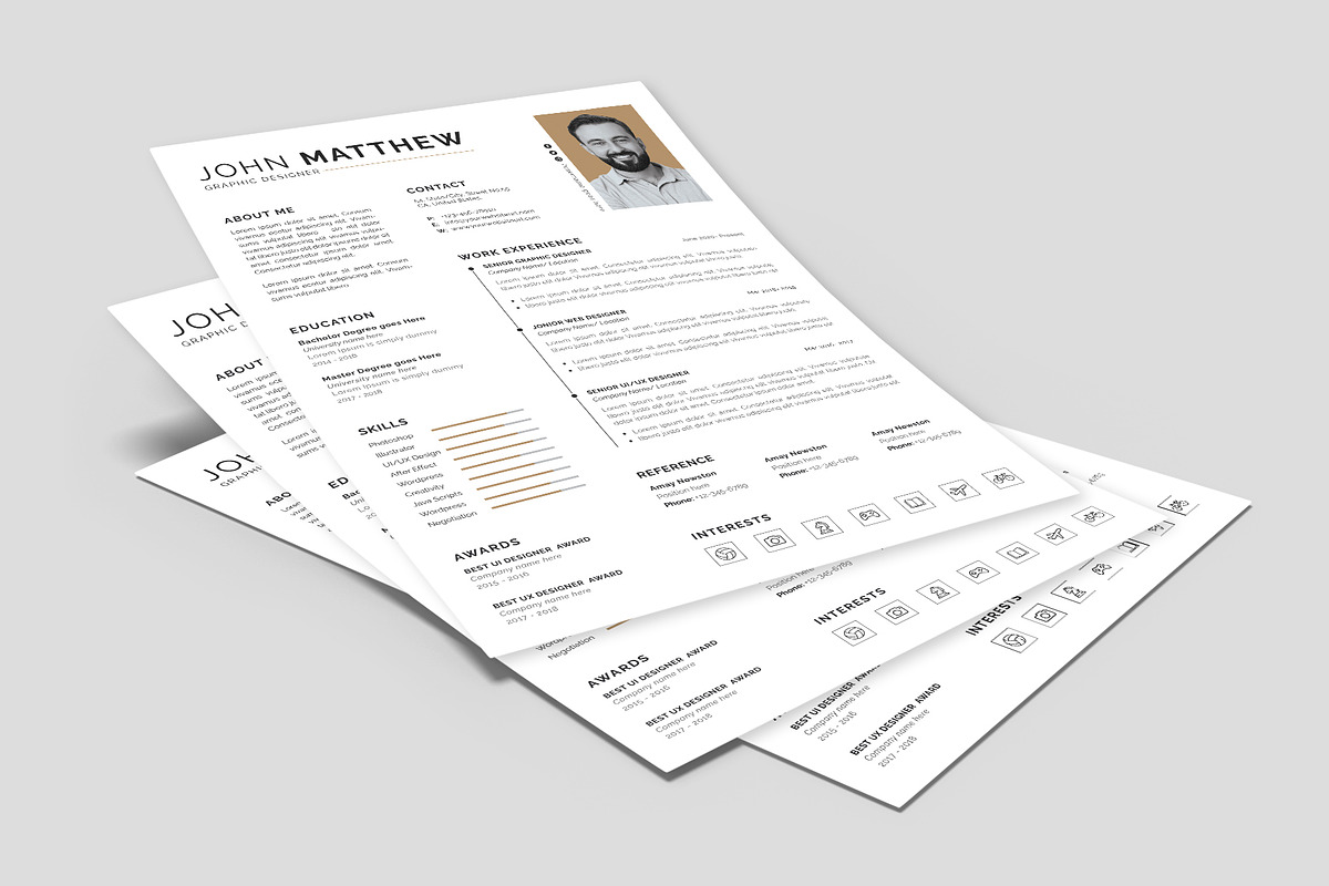 Clean Resume CV preview 5