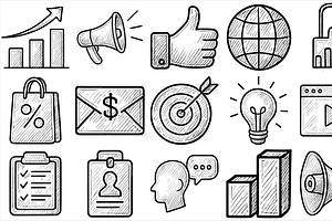 Marketing Business Icons, an Object Graphic by nikagraphic