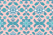 Vintage Teal Blue and Pink Delicate, a Pattern Graphic by Sharon Schwalbe (Thumbnail 1 of 2)