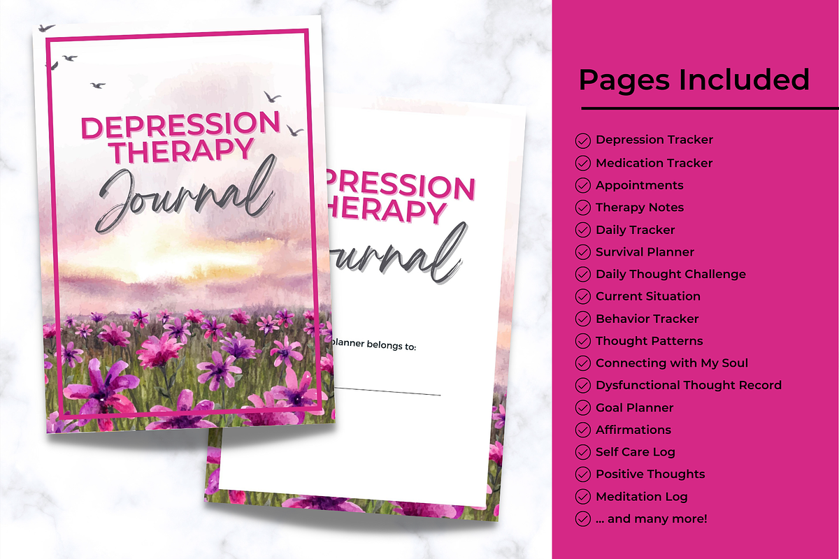 Depression Mental Health Journal, a Stationery Template by Jennifer Magri Templates (Photo 5 of 8)