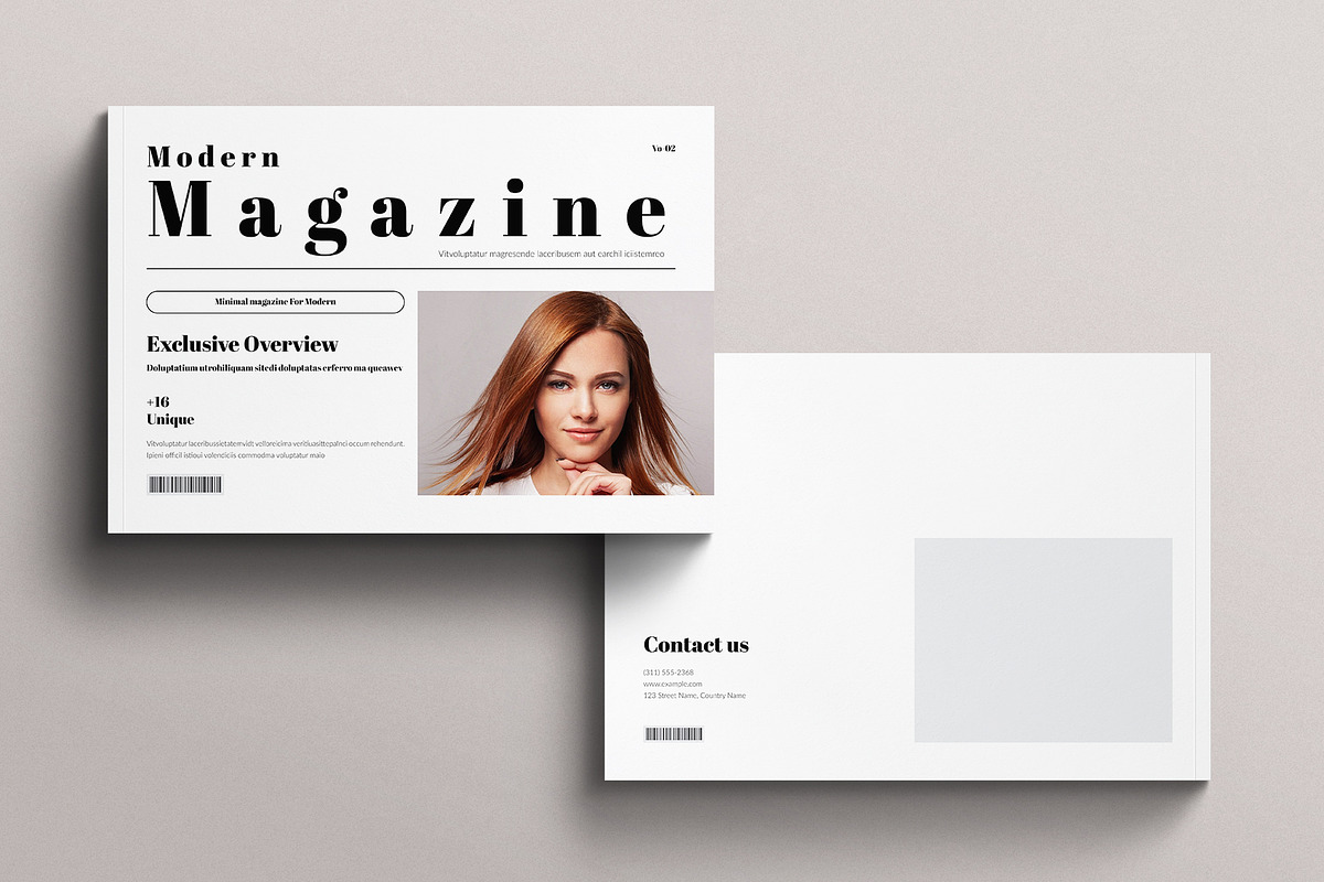 Modern Magazine Template Landscape, a Magazine Template by E-Type (Photo 7 of 7)