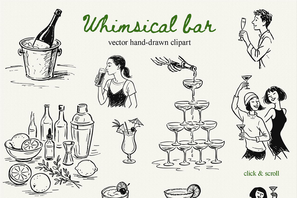 Whimsical bar clipart, an Object Illustration by divanovskaya_nv (Photo 8 of 13)