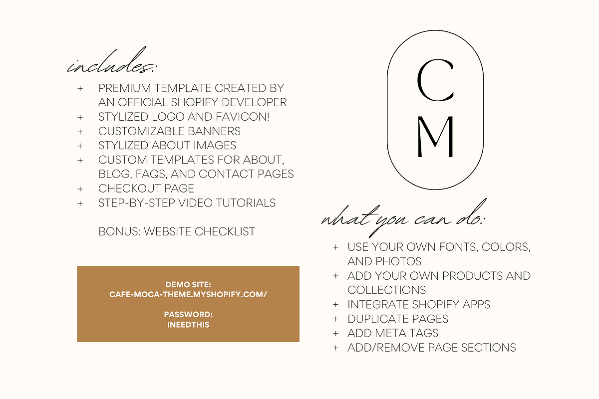 Neutral Shopify Theme | Cafe Mocha, a Templates & Theme by Easy Website Themes (Photo 8 of 8)