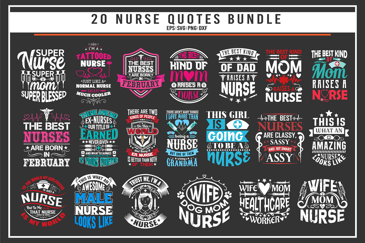 Nurse quotes saying bundle, a Graphic by Uniquesvg99 (Photo 1 of 7)