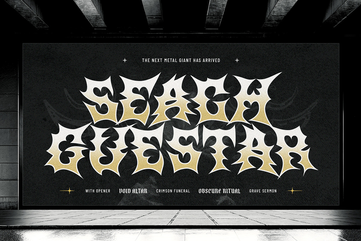Drivioz - Black Metal Game Font, a Blackletter Font by Typia Nesia (Photo 3 of 11)