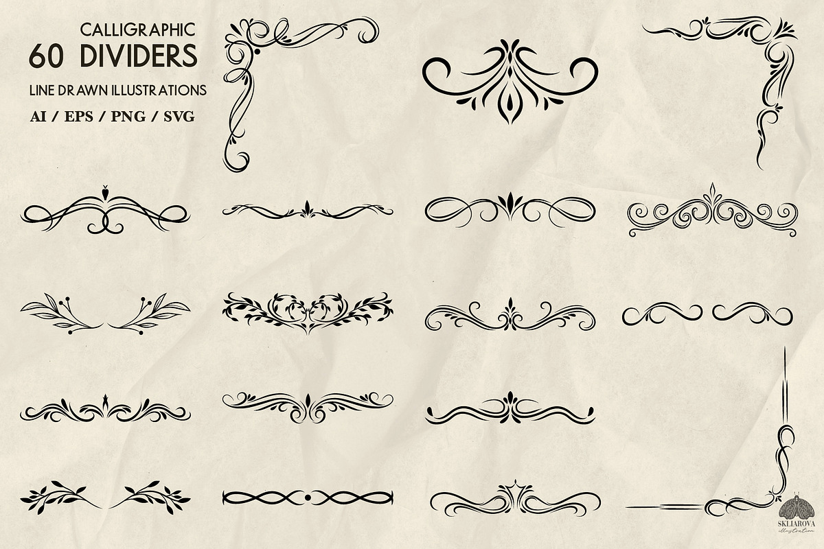 Calligraphic Dividers + Procreate, a Decorative Illustration by Skliarova (Photo 4 of 4)