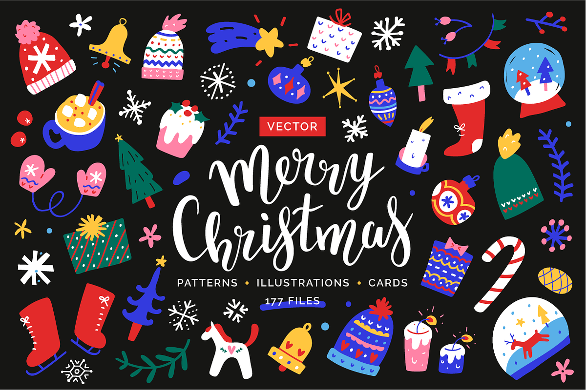 Christmas illustrations, cute doodle, a Decorative Illustration by Fave Brush (Photo 1 of 7)