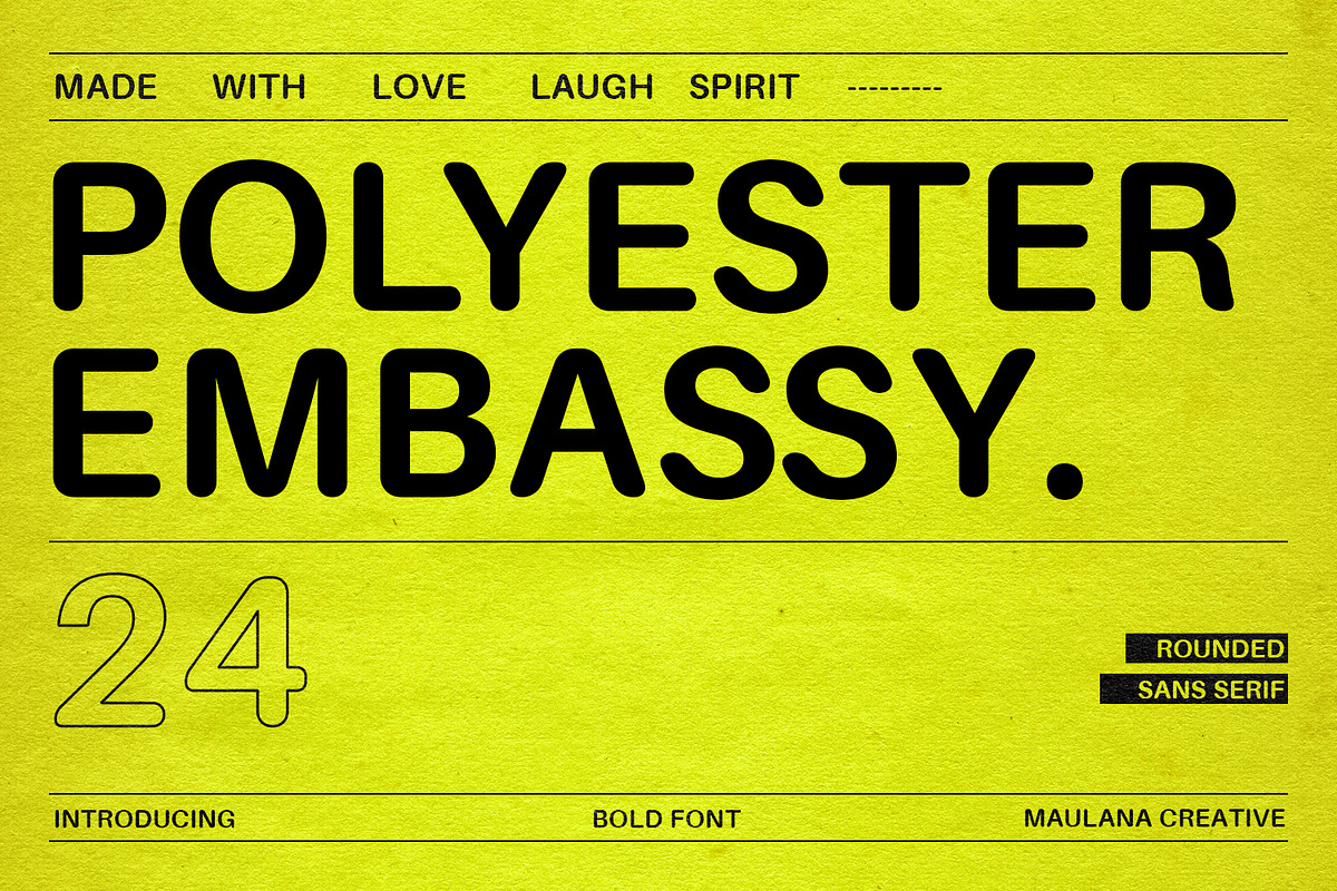 Polyester Embassy Rounded Sans Serif, a Sans Serif Font by Maulana Creative (Photo 1 of 8)