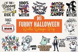 Funny Halloween Quotes Design Png, an Illustration by RobertsArt