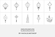 Lunar New Year line icon set, an Outline Icon by NatalieArtShop (Thumbnail 8 of 11)
