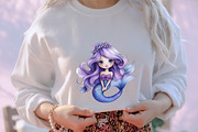 Kawaii Mermaid Clipart, an Illustration by designcity5 (Thumbnail 4 of 5)