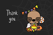 Halloween Sloth, Set of Cute Animal, an Animal Illustration by ArtVarStudio (Thumbnail 3 of 3)