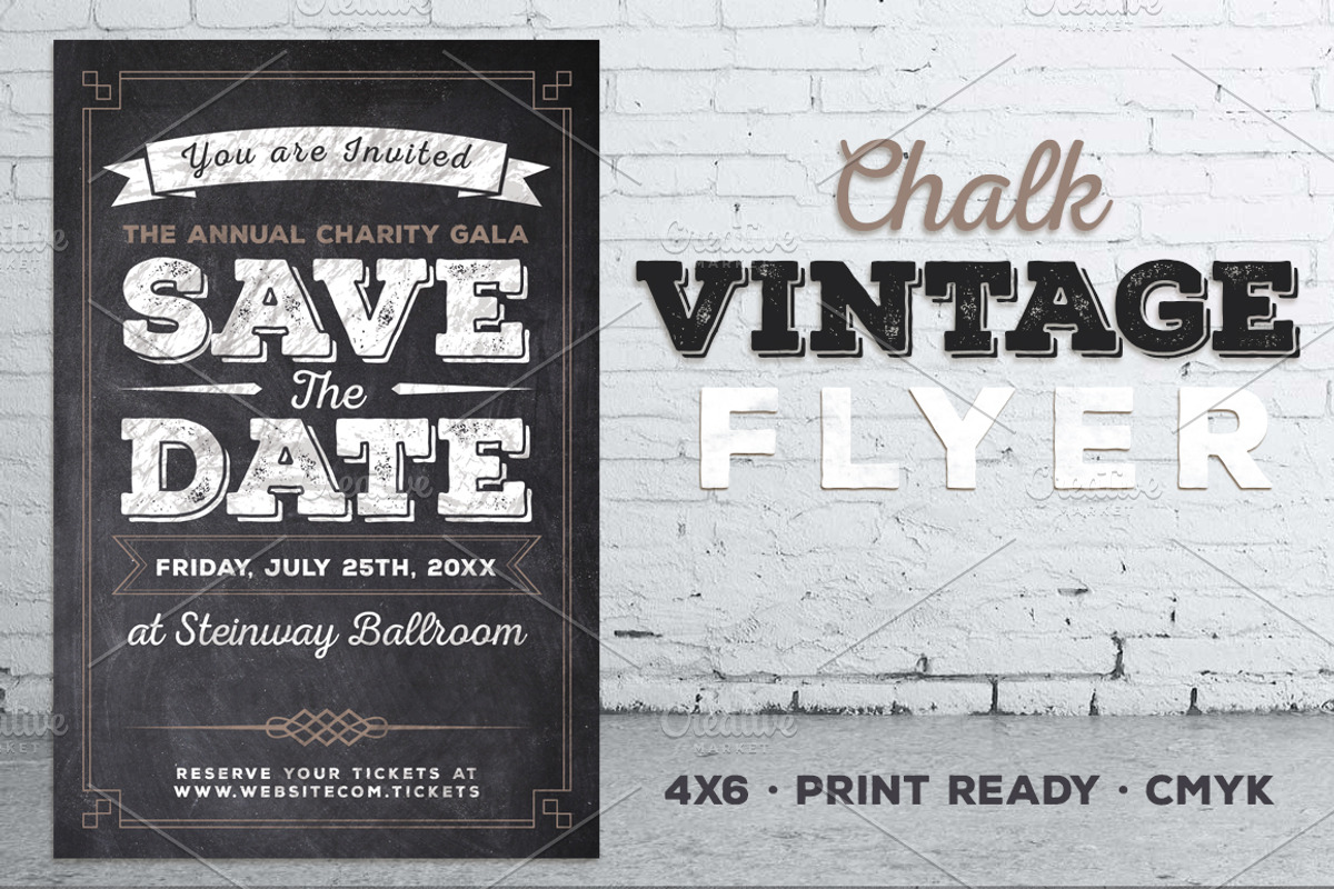 Vintage Chalk Flyer Invite, an Invitation Template by SkyvaraSupply (Photo 1 of 3)