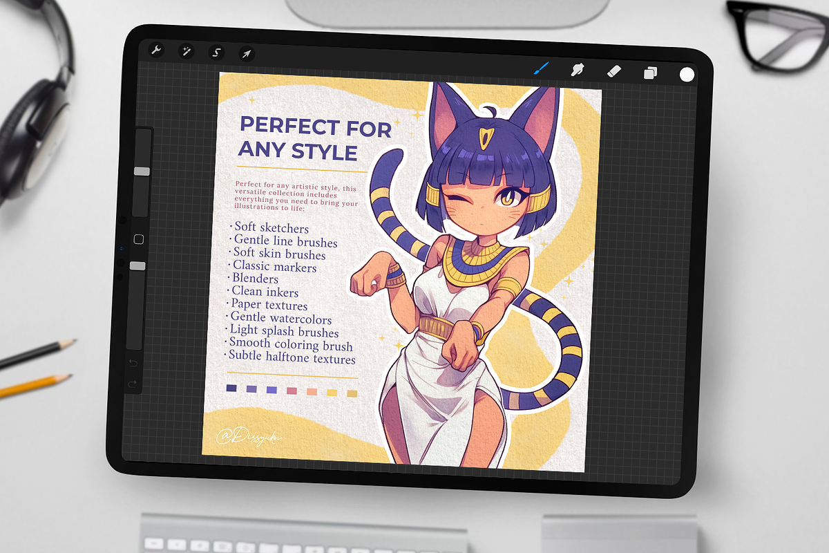 Anime Soft Brushes for Procreate, a Brushes & More by Disyukov (Photo 2 of 8)