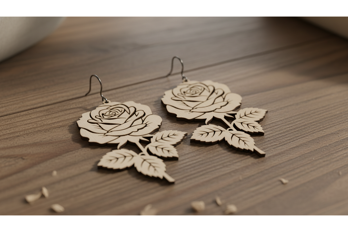 Floral Drop Earring SVGs, a Graphic by hafijul (Photo 4 of 11)