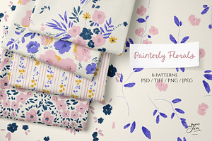 Painterly Floral. Whimsical Patterns