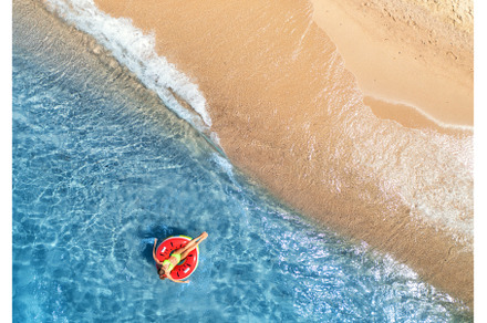 Aerial view of a young woman, a Person Photo by den-belitsky