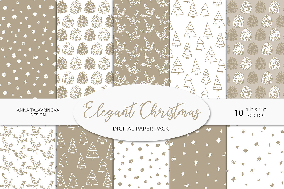Christmas Clipart Pattern Bundle, a Background Graphic by Cozy pattern shop (Photo 18 of 23)