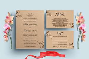 Kraft Wedding Invitation Set