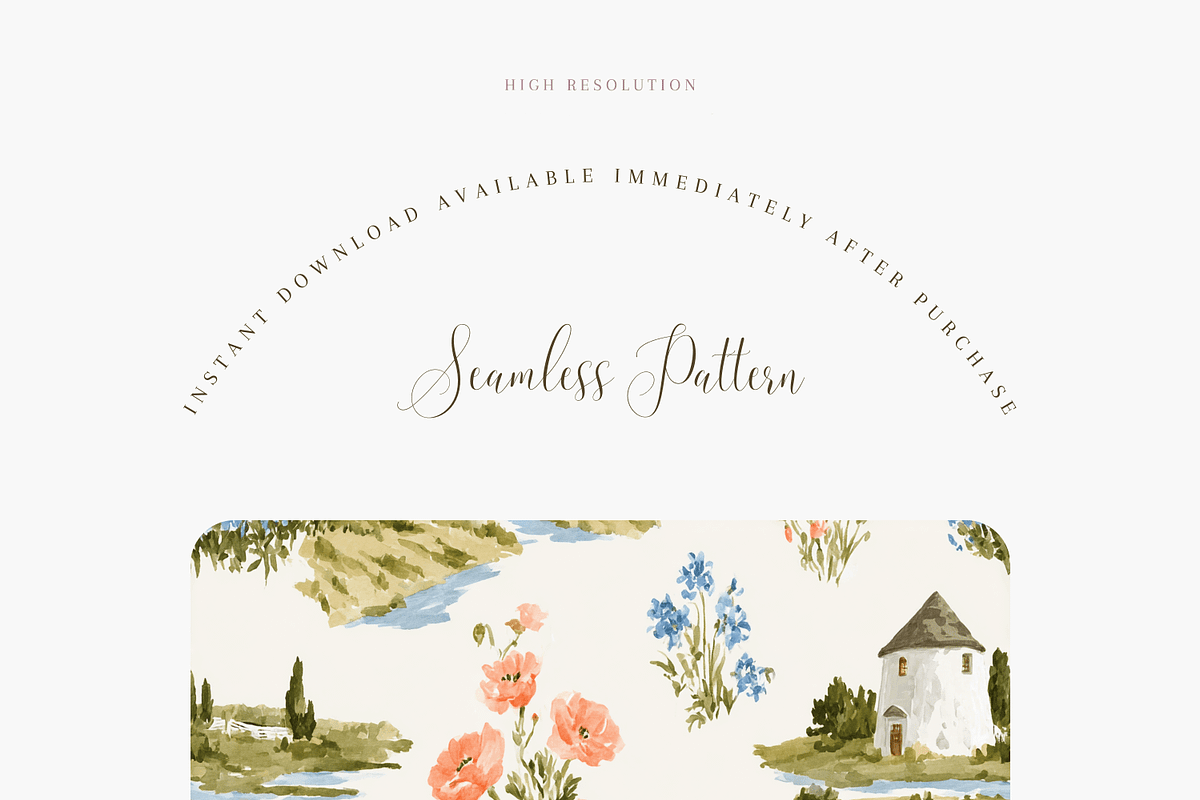 Peaceful Meadow Seamless Pattern wit, a Pattern Graphic by Pati Charm Studio (Photo 2 of 7)