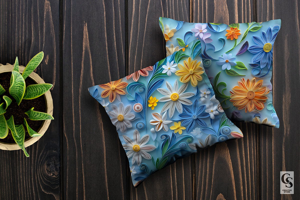 Pastel Paper Quilling Flower Pattern, a Pattern Graphic by Creative Store (Photo 5 of 5)