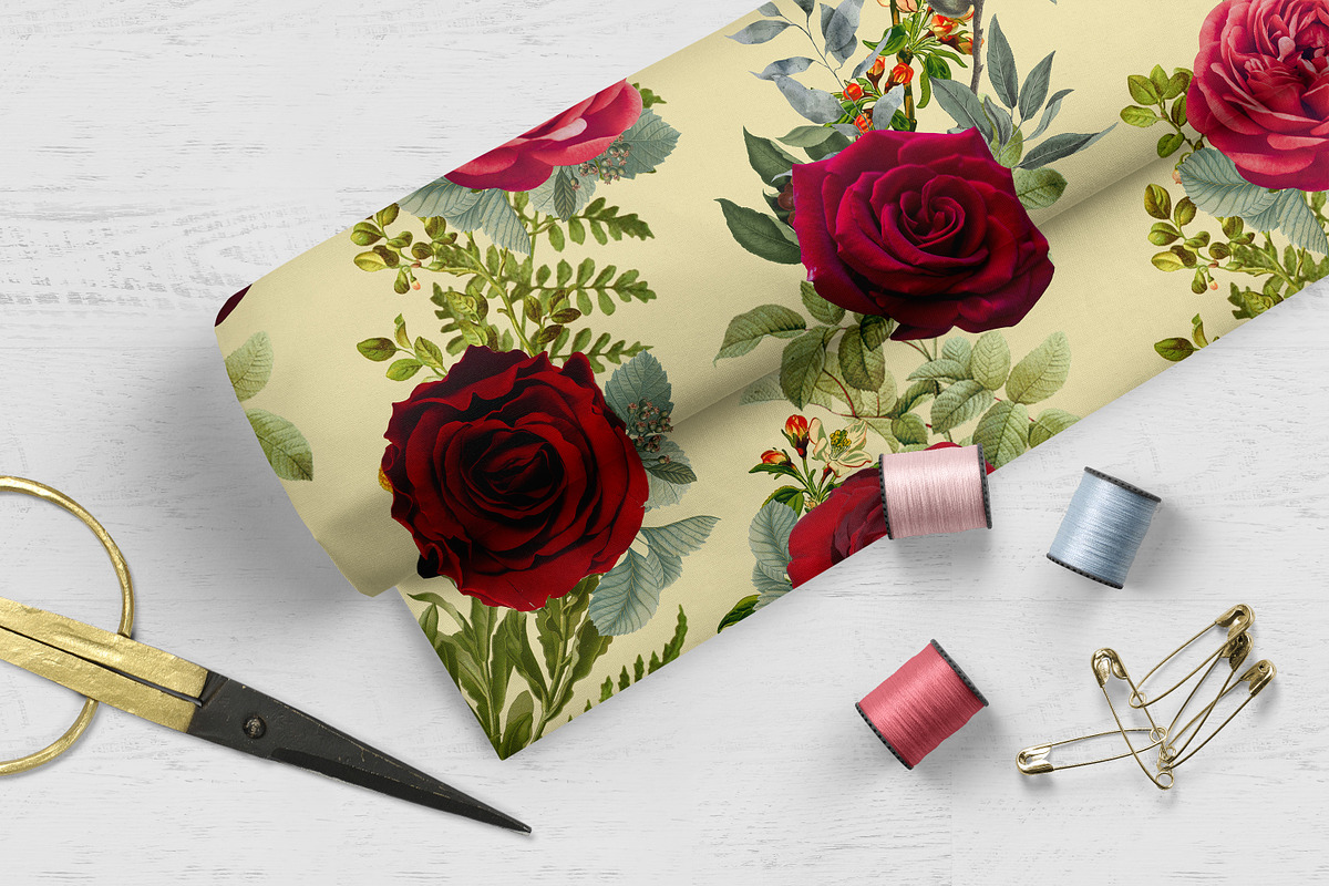 Roses seamless paper, a Pattern Graphic by NastiaDesignsPrints (Photo 5 of 10)