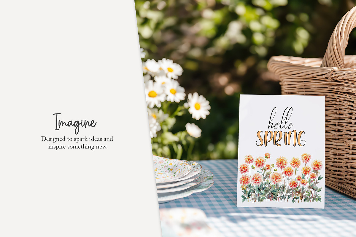 100 watercolour dahlia clip art, a Seasonal Illustration by Poppy Lane Studio (Photo 9 of 12)